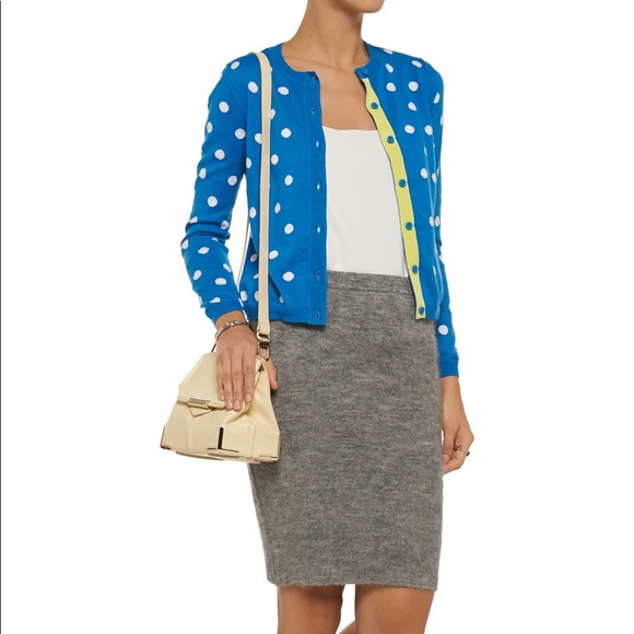 Alice + Olivia Sweaters - Alice + Olivia Polka Dot Intarsia Cotton Cardigan